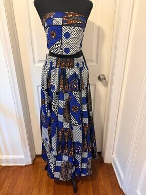 Two piece African Ankara Print Skirt Set